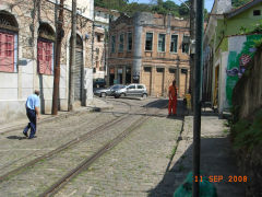 
Guimaraes tram depot junction, Santa Teresa tramway, Rio de Janeiro, September 2008